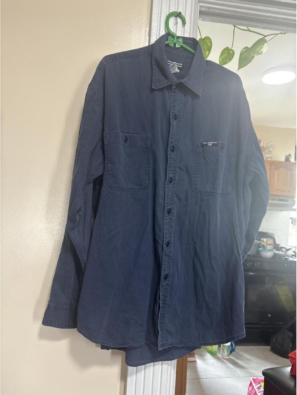 Men's Navy and Blue Shirt